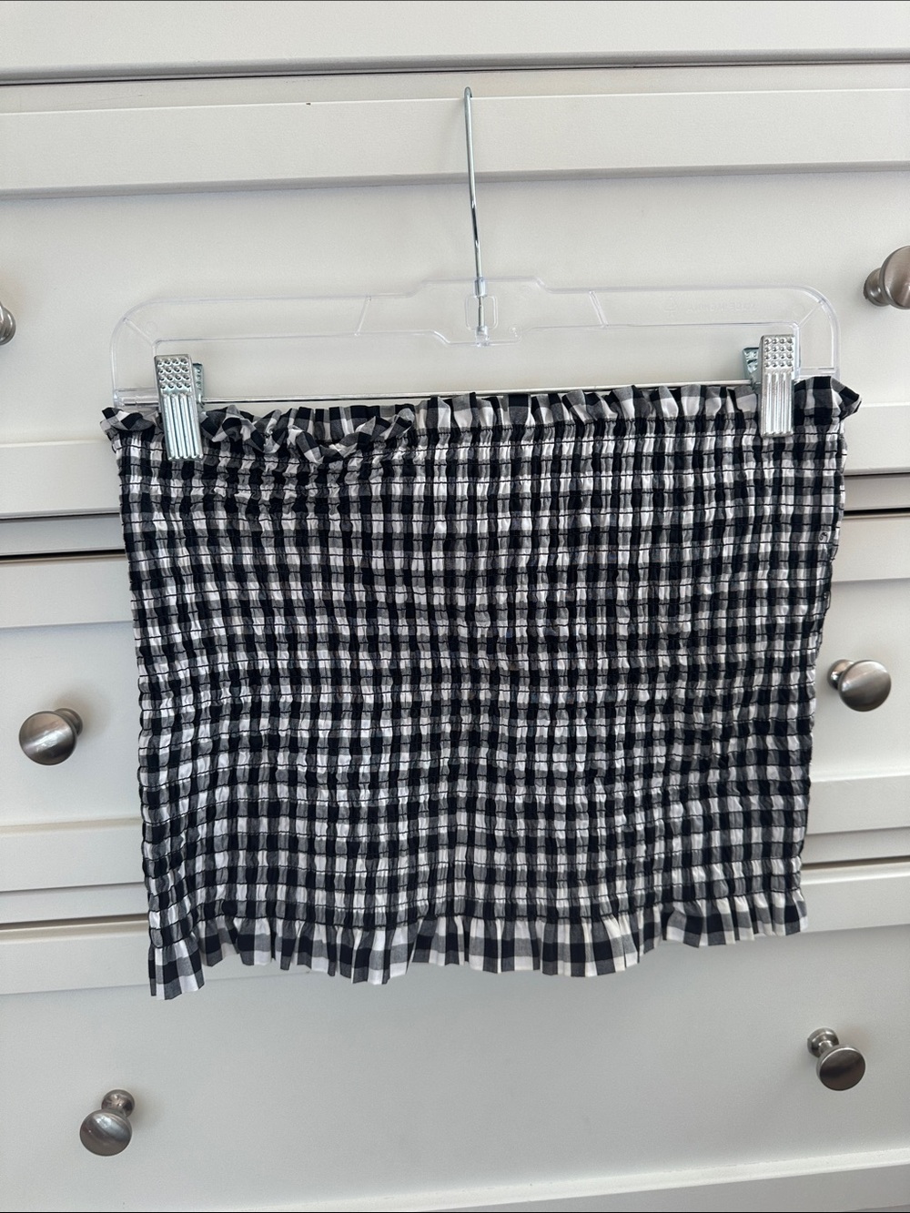 Tilly's Black & White Gingham Smocked Tube Top